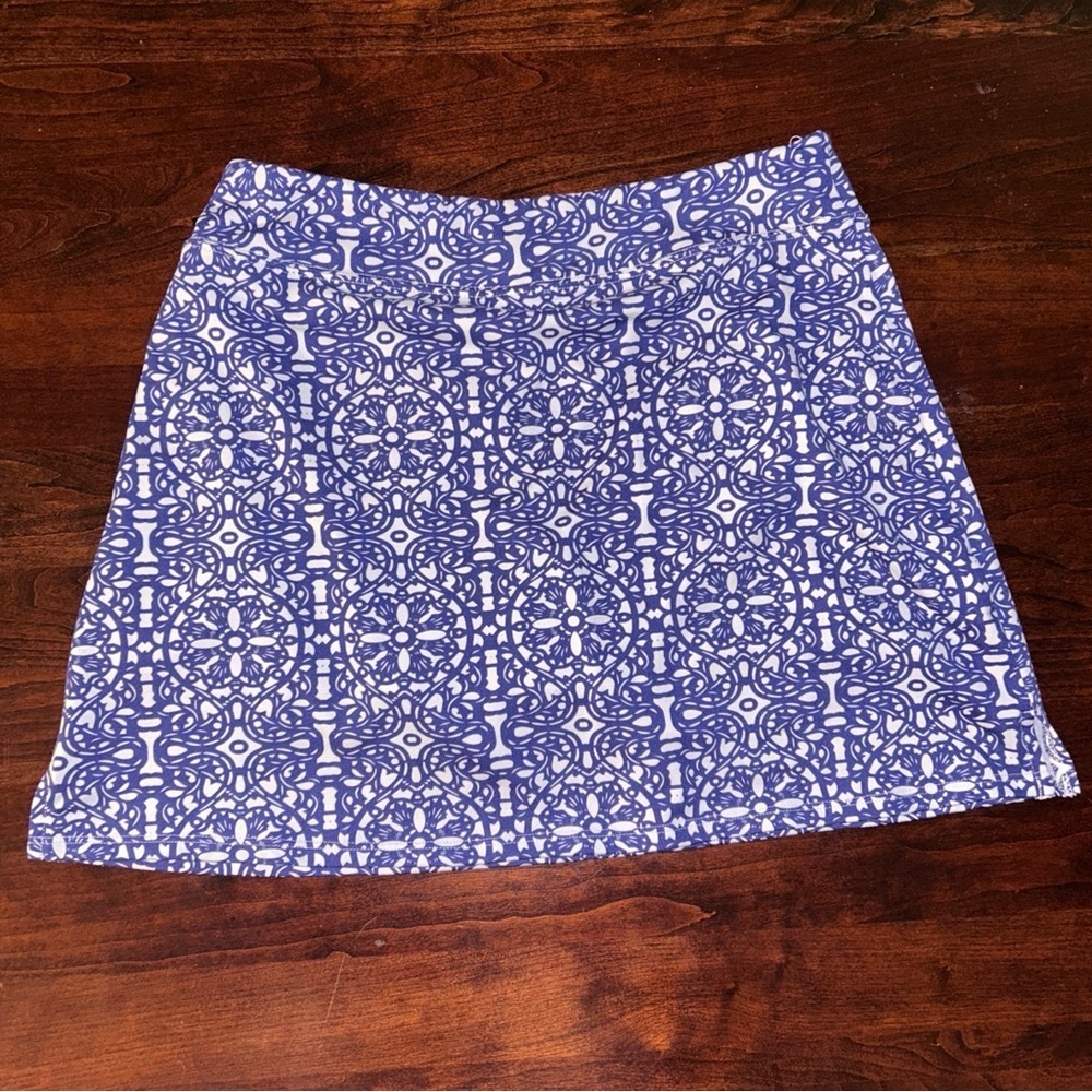 Lola Printed Mini Skirt Skort Blue/White Beach Summer Golf Tennis